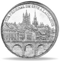 5 Schweizer Franken - Silber - 1876, Schützenthaler Lausanne - Münze Vorderseite 5 Schweizer Franken - Silber - 1876, Schützenthaler Lausanne - Münze Vorderseite