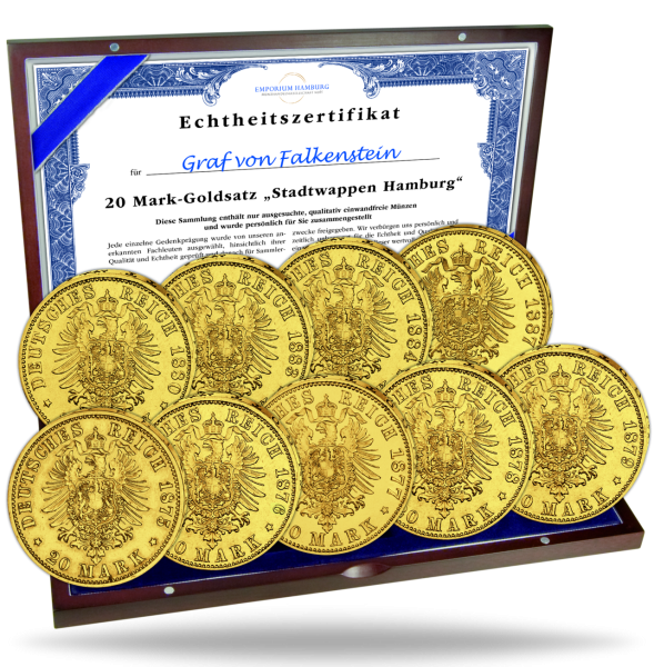 Freie und Hansestadt Hamburg, Kaiserreich Gold-Jahrgang-Kollektion 20 Mark (J.21