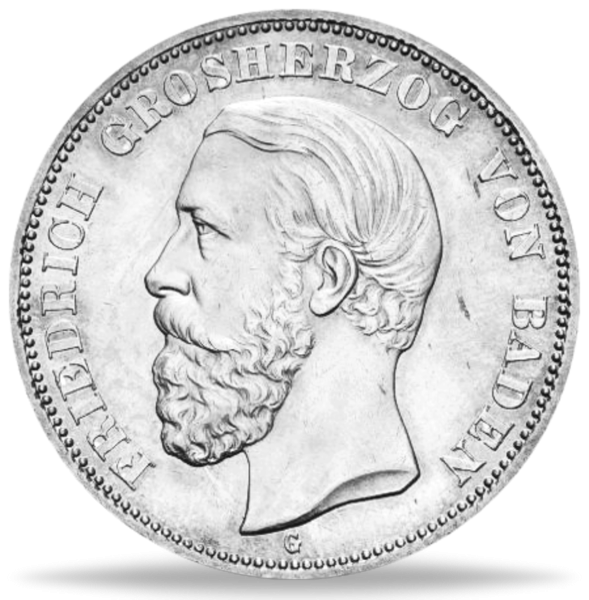 Baden 5 Mark „Großherzog Friedrich I.“ 1898 - Silber - Münze Vorderseite