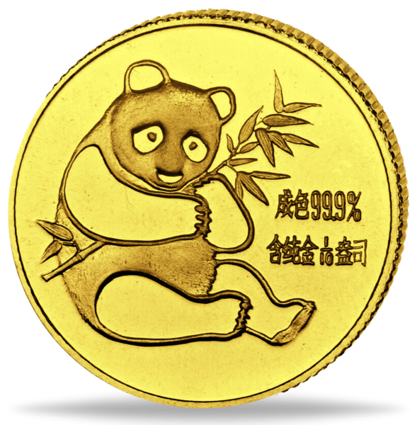 10 Yuan Panda 1/10 Unze Gold 1982 - Münze Vorderseite