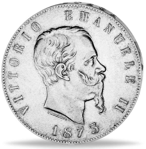 5 Lire Victor Emanuel II - Vorderseite Münze