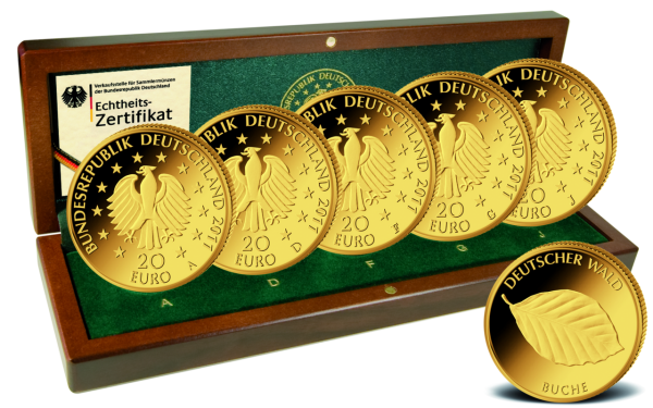 20 Euro Goldsatz Deutsch Wald-Buche - Kassette