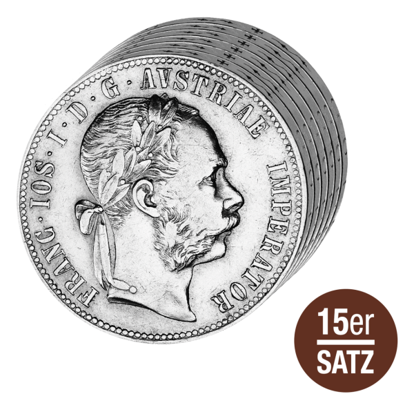 Silber-Satz Fr. Joseph I. 15 Münzen - Satzbild