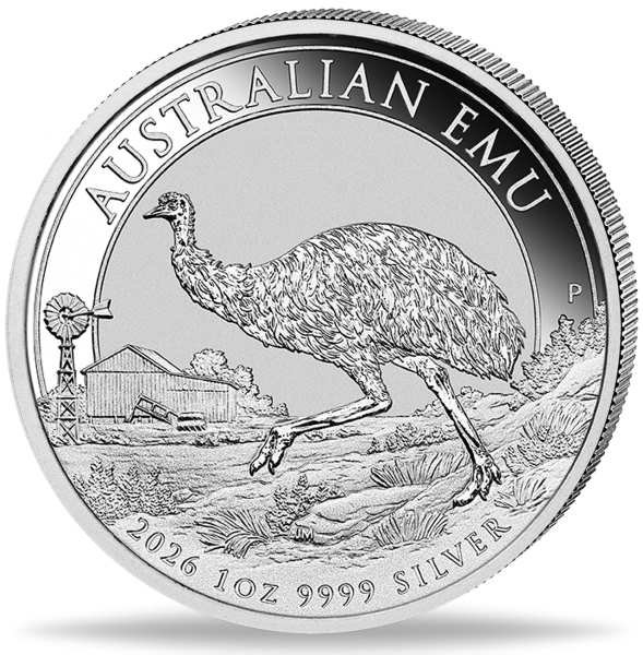 1 Dollar Emu, 1 Unze Silber - Münze Vorderseite