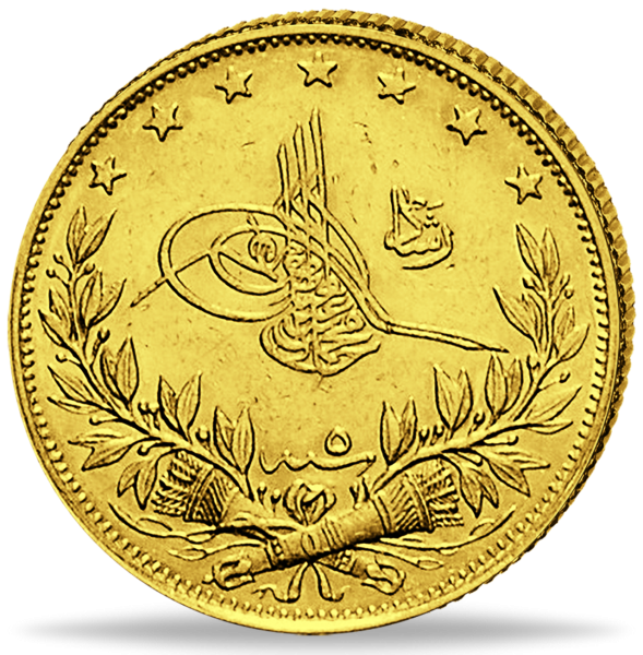 Türkei, 100 Kurush Piaster (Blutschrift) - Gold - Münze Vorderseite