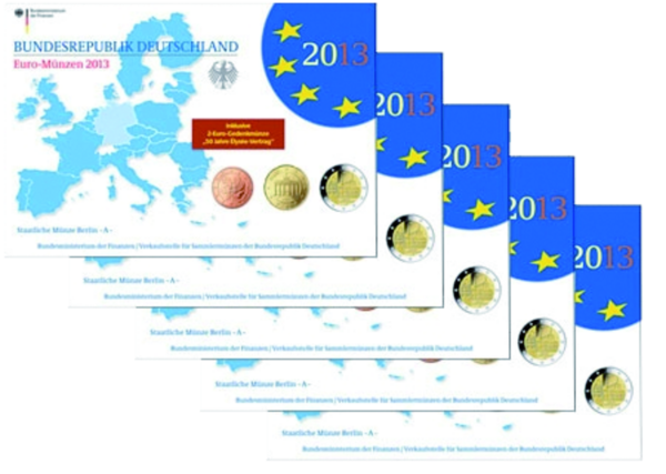 5x 5,88 Euro-Kursmünzensatz BRD -