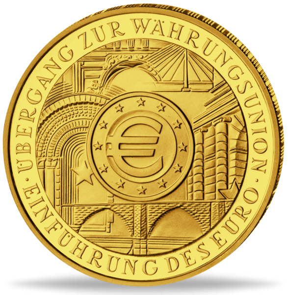 100 Goldeuro Währungsunion - Prägestätte J Hamburg - Münze Vorderseite