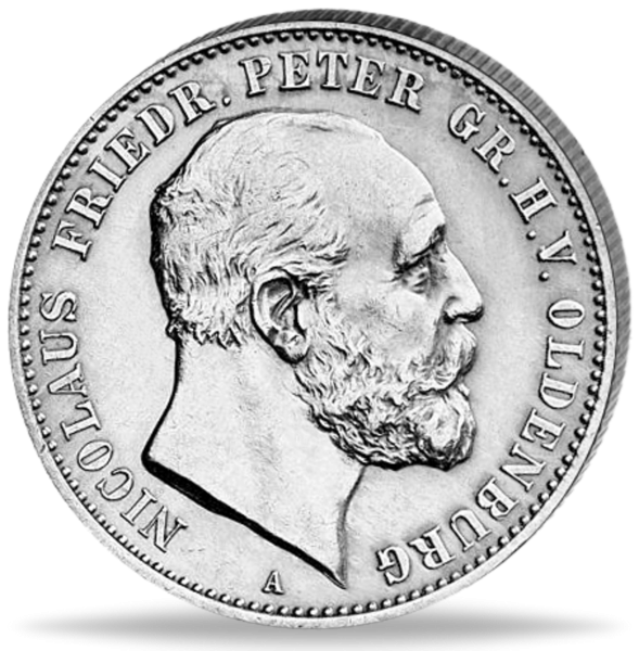 2 Mark Oldenburg 1891 - Vorderseite Münze