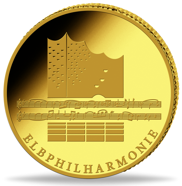 Gedenkprägung Elphi Elbphilharmonie Minigold - Vorderseite