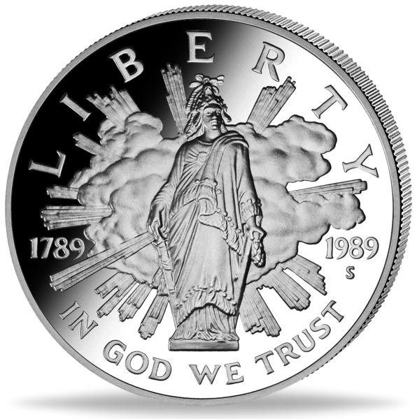 1 US Dollar 200 Jahre Kongress - 1989 Silber - Münze Vorderseite