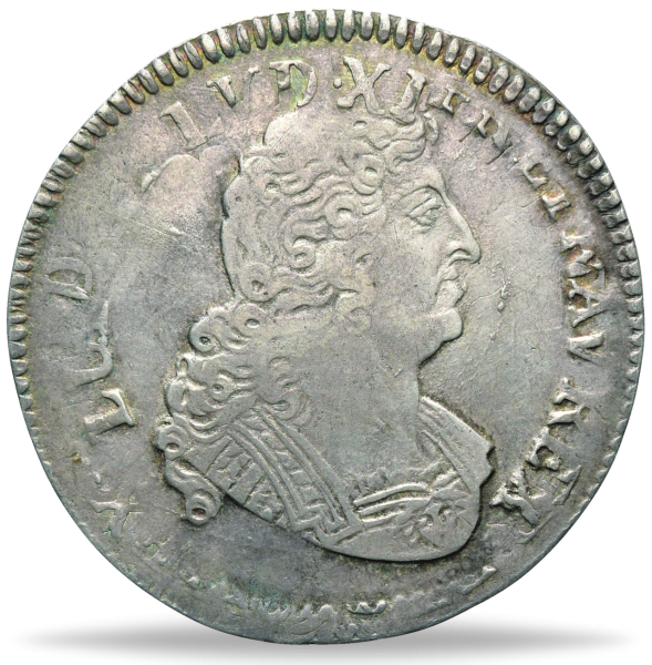 Frankreich, 1/2 Ecu 1704-1709, mit 8 Ls (2. Typus) - Silber - Münze Vorderseite