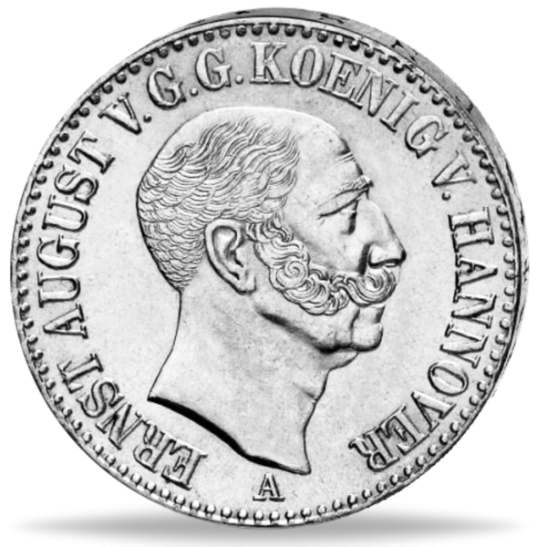 Taler König Ernst August - Vorderseite historische Silbermünze