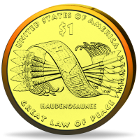 1 US-$ „Sacagawea - Chippewa“ - Münze Rückseite 1 US-$ „Sacagawea - Chippewa“ - Münze Rückseite