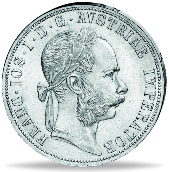 Doppelgulden Franz Joseph I. - Vorderseite historische Münze