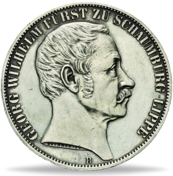 Vereinsdoppeltaler 1857, Fürst Georg Wilhelm - Silber - Münze Vorderseite