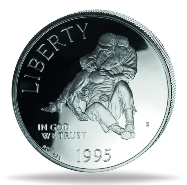 1 US Dollar Sanitäter im Bürgerkrieg 1995- Vorderseite Münze