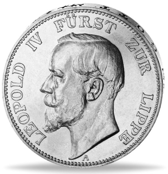 3 Mark „Leopold IV.“ - Fürstentum Lippe 1913 - Münze Vorderseite