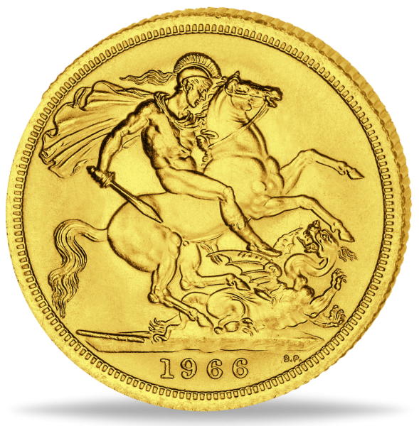 1 Sovereign 1957-1968, Königin Elizabeth II. Schleife - Münze Vorderseite
