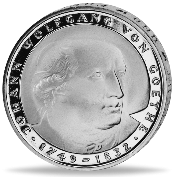 5 Deutsche Mark Johann Wolfgang von Goethe - Vorderseite BRD Münze