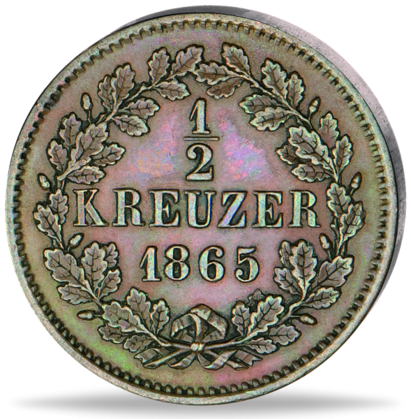 Halber Kreuzer Friedrich Baden - Vorderseite Münze