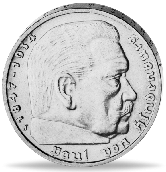 5 Reichsmark Paul von Hindenburg - Vorderseite Münze