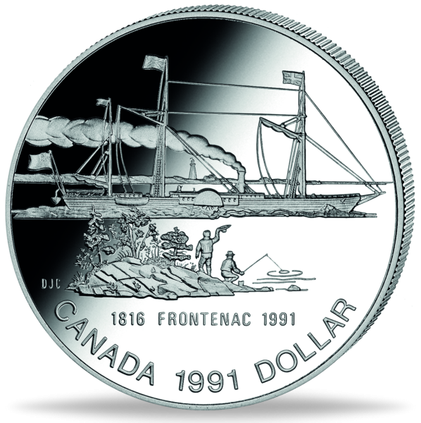 1 Kanadischer Dollar Dampfschiff Frontenac - Münze Vorderseite
