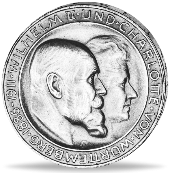 3 Mark Silberhochzeit Wilhelm II. und Charlotte  - Vorderseite Münze