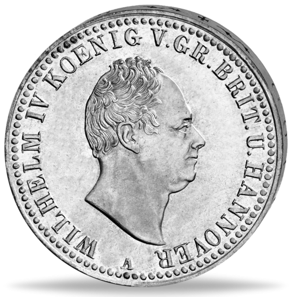 Königreich Hannover, Taler Wilhelm IV. Thun 154 - Vorderseite Münze