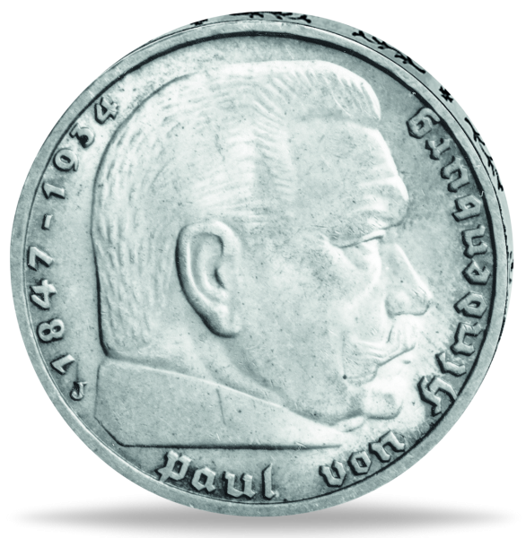 5 Reichsmark Paul von Hindenburg - Vorderseite Münze