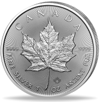 Kanada 5 $ Maple Leaf 1 Unze Silber 2025 - Münze Vorderseite Kanada 5 $ Maple Leaf 1 Unze Silber 2025 - Münze Vorderseite