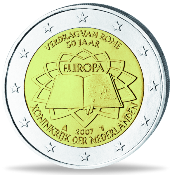 2 Euro Römische Verträge Niederlande - Vorderseite Münze