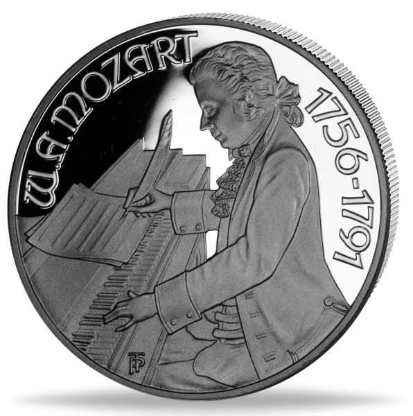100 Schilling Wolfgang Amadeus Mozart Wien - Vorderseite Münze