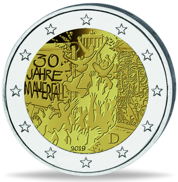 2 Euro 30 JahreMauerfall - Münze Vorderseite