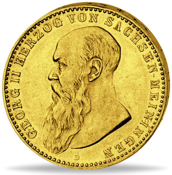 10 Mark Sachsen Meiningen Georg II - Vorderseite Münze
