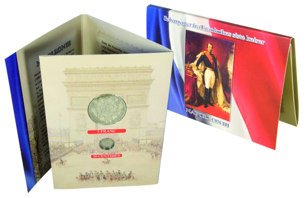 5 Franc und 20 Cent Napoleon III. - Sammelmappe