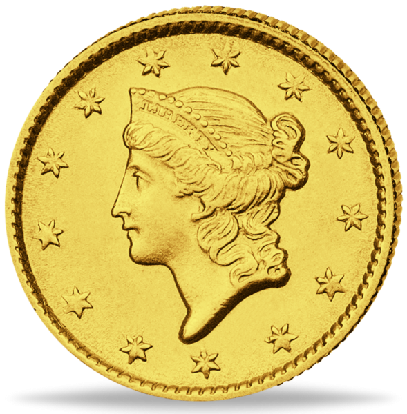1 $ Liberty Head 1849 - 1854 - Münze Vorderseite