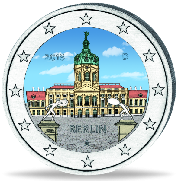 2 Euro Schloss Charlottenburg mit Farbapplikation - Münze Vorderseite