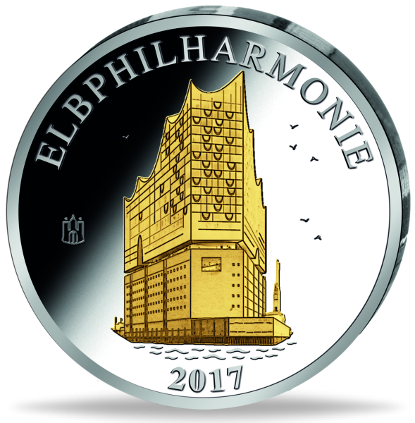 Gedenkprägung Elbphilharmonie 2017 - Münze Vorderseite