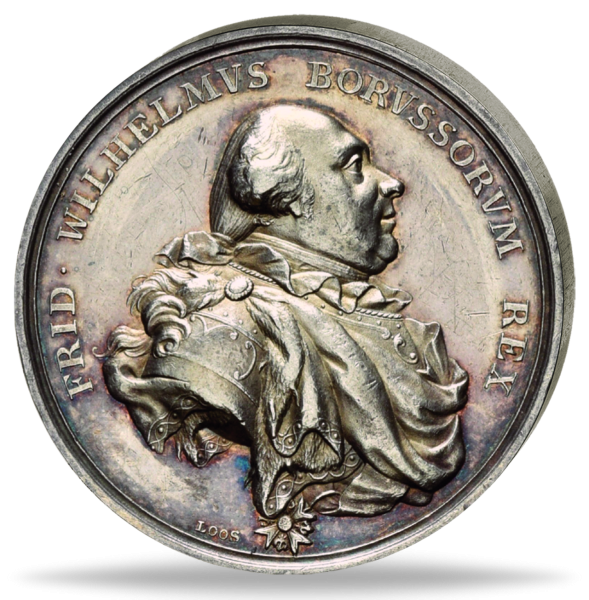 Friedrich Wilhelm II 1796 auf die Huldigung von Sued-Preußen - Vorderseite Münze