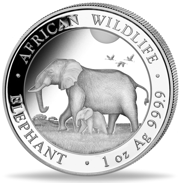 1 Unze Elephant 2022 - Münze Vorderseite
