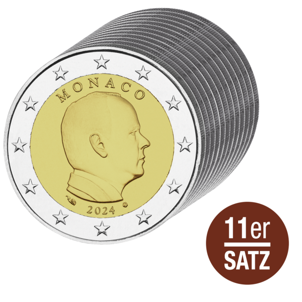 2 Euro Fürst Albert II. von Monaco, Jahrgänge 2014 - 2024 - Satzbild