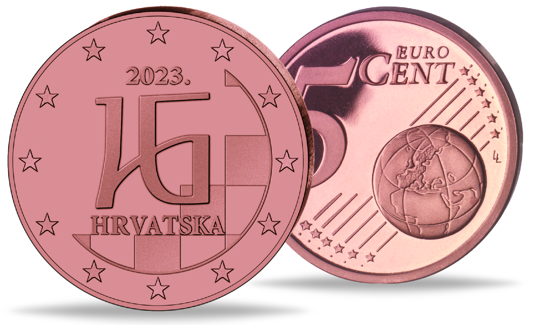 1 + 2 Euro Cent Münzen Münze Euromünzen Kroatien 2023 Neu aus Beutel  Hrvatska