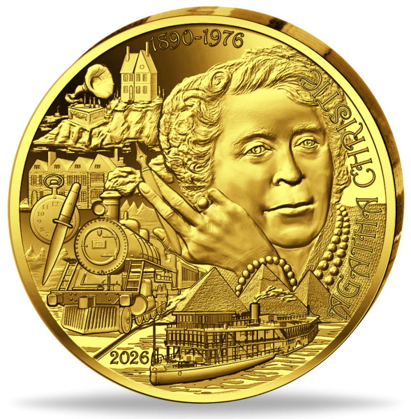 10 Euro Agatha Christie Tod auf dem Nil, 2026, 1/4 oz Au, PP - Münze Vorderseite