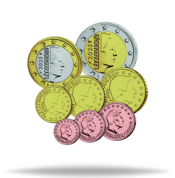 Luxemburg, 1 Ct. - 2 Euro 2025, loser Kursmünzensatz (8 Münzen), bfr. im Münzstr