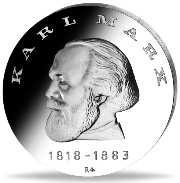 20 Mark Karl Marx Alu-Abschlag - Münze Vorderseite