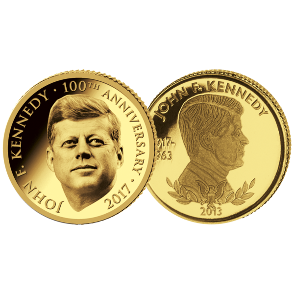 John F. Kennedy Gedenk-Satz 2 Münzen - Gold - Satz