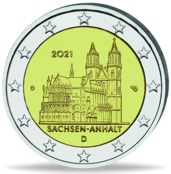 2 Euro Magdeburger Dom Sachsen Anhalt - Münze Vorderseite