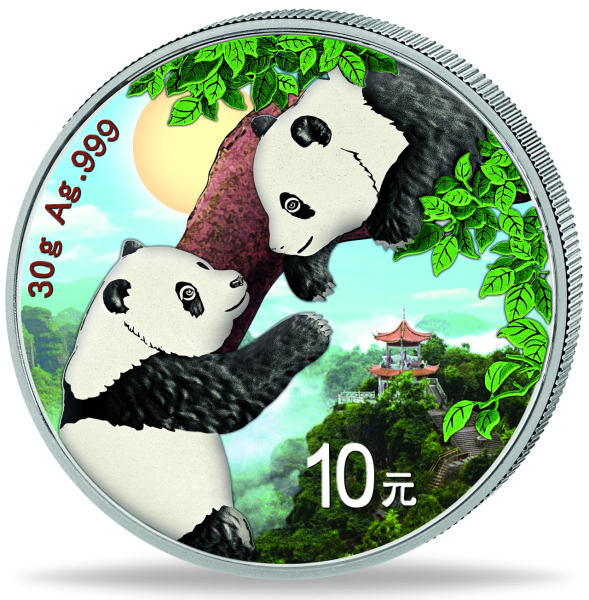 10 Y Panda "Tagdesign" - Münze Vorderseite