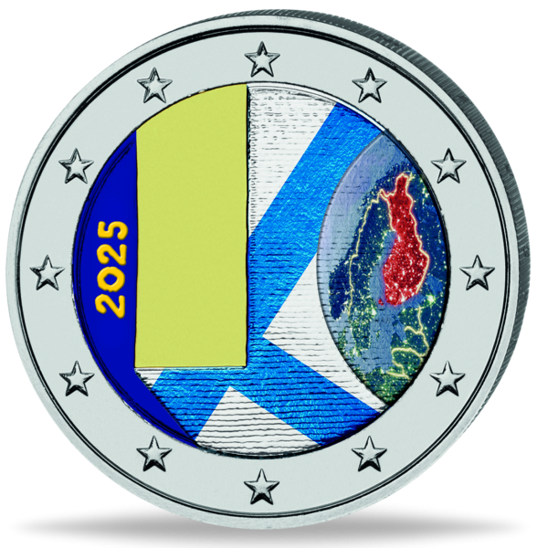 2 Euro Diplomatie und Politik, 2025, bfr. mit Farbappl. - Münze Vorderseite