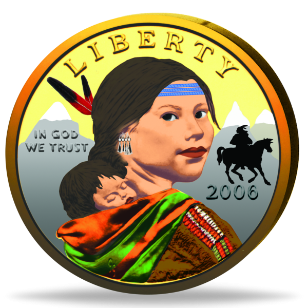 USA, 1 US-Dollar, Sacagawea - Sioux - Münze Vorderseite
